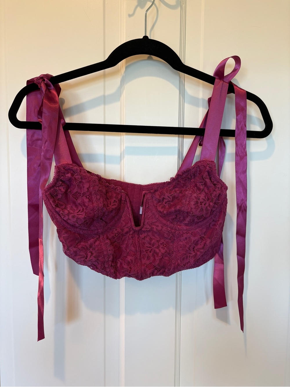 Out From Under Lace Corset Bralette with Tie Straps